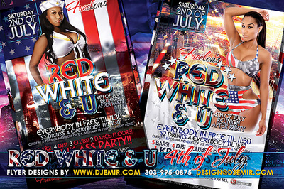 Blue, Red, White And U 4th of July weekend Flyer design Jackson Mississippi