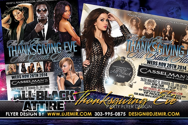 All Black Attire Thanksgiving Eve Flyer Design Denver Colorado Alternate