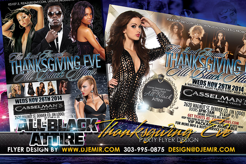 All Black Attire Thanksgiving Eve Flyer Design Denver Colorado