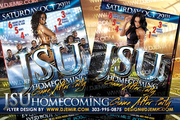 Homecoming College Football Game After Party Flyer Design