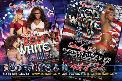 Blue, Red, White And U 4th of July weekend Flyer design Jackson Mississippi women in american flag colors