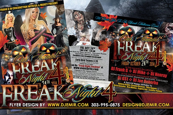 Freak Night 4 Halloween Flyer Design Stockton, CA