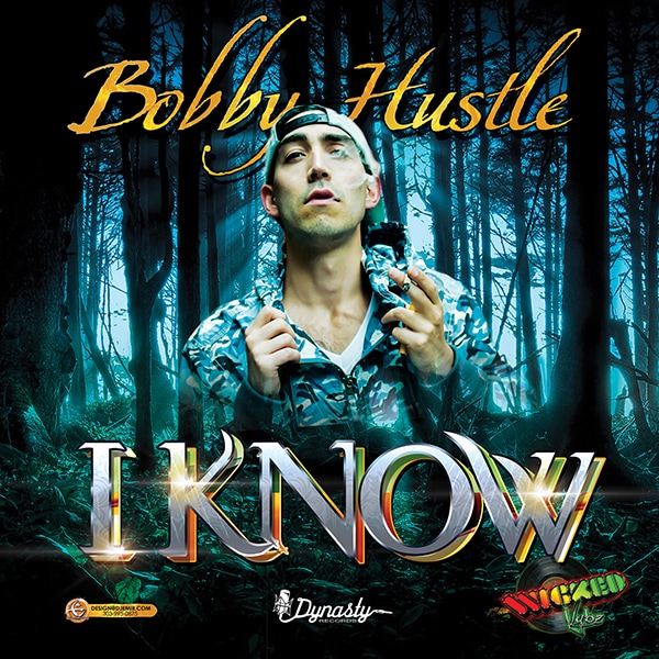 Bobby Hustle I Know Album Single Cover design Alternate 1 with Spooky Dark Forest Background