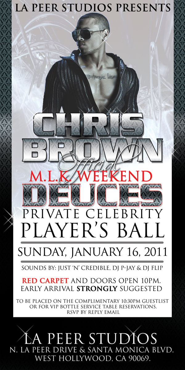 Flyer Design For Chris Brown MLK Martin Luther King Jr. Weekend Players Ball Red Carpet Event Hollywood California