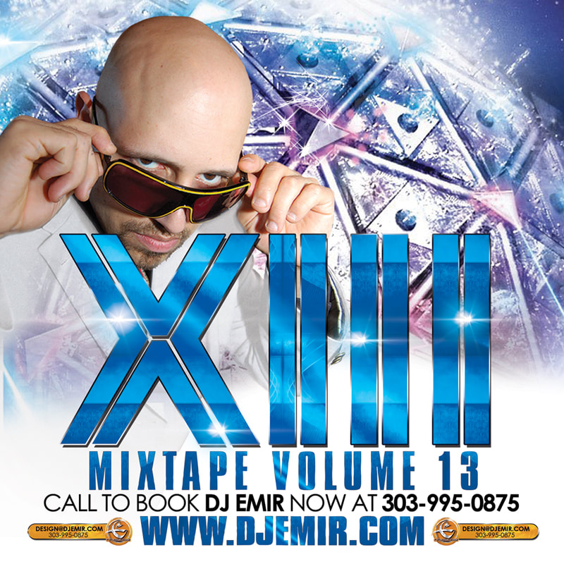 DJ Emir Mixtape CD Volume 13 Cover Design New Year's Eve Ball drop XIII sunglasses white suit handsome man