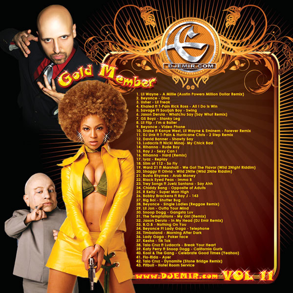 DJ Emir Mixtape Volume 11 Gold Member Mixtape Cover Design Back Inside Cover
