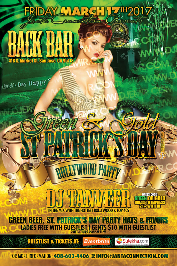 Green and Gold Bollywood St. Patrick's Day Flyer design 2017