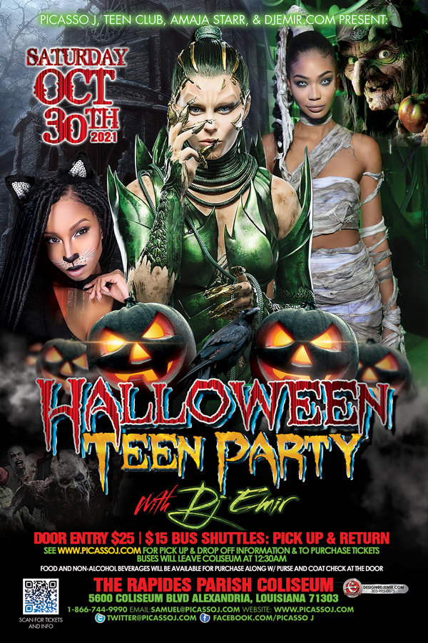 Halloween Teen Party with DJ Emir Flyer design Louisiana