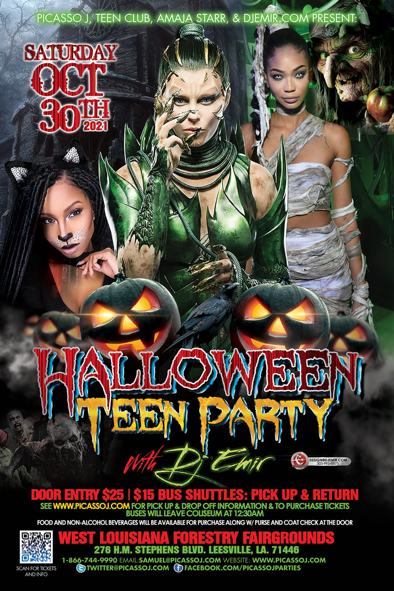 Halloween Teen Party Flyer Design Rapides Parish Coliseum Louisiana
