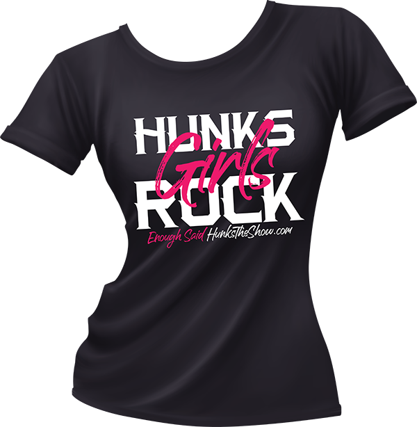 HUnks Girl's Rock Enough Said T-Shirt Design on Black Color Ladies-T