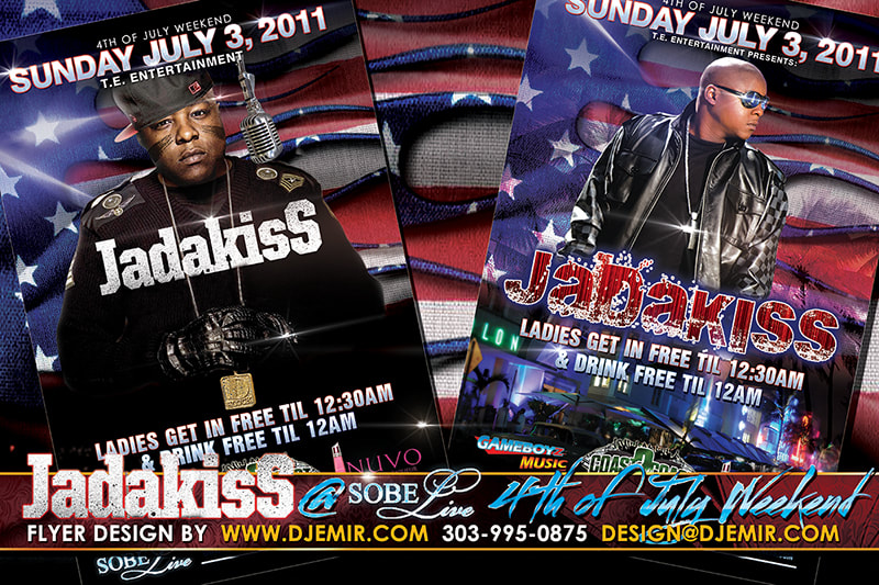 Independence Day Concert Party with Jadakiss at SOBE Live South beach Miami Florida 4th of July Flyer Design