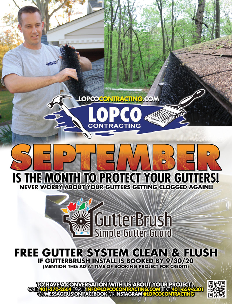 Lopco Contracting September Gutter Brush Replacement Special Advertisement Flyer Design Rhode Island