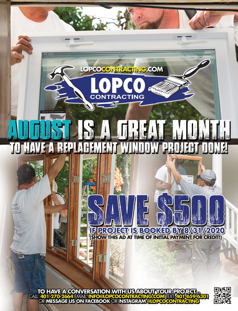 Lopco Contracting August Window Replacement Special Advertisement Flyer Design Rhode Island