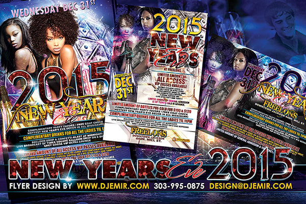 Elegant New Year's Eve Triple Flyer Design