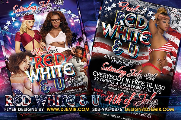 Red White And U (Blue) Independence Day Weekend 4th of July Flyer Design