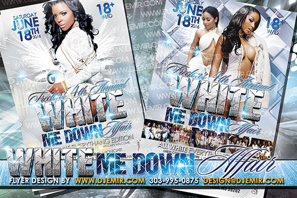 White Me Down Annual Summer White Party Flyer Design